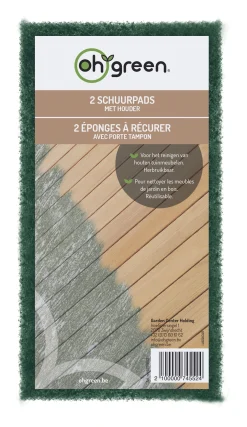 ohgreen Accessoires En Onderhoud|2 groene reinigingspads