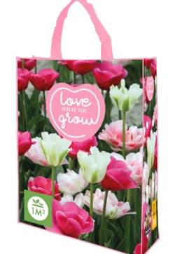 ohgreen Bloembollen|Ecocheques|1 shopping bag met tulpen roze 'love what you grow'