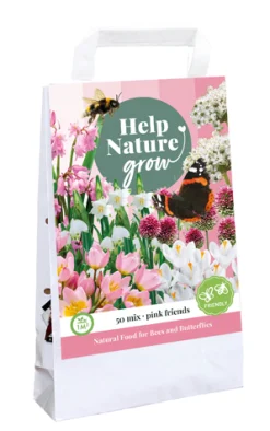 ohgreen Bloembollen|Ecocheques|1 tas pink friends 'help nature grow'
