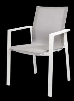 ohgreen Tuinmeubelen|Armstoel Norris wit/licht grijs