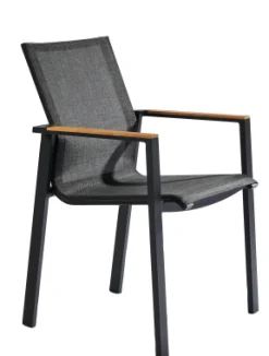 ohgreen Tuinmeubelen|Armstoel Norris zwart/teak