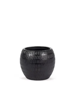 ohgreen Potten En Vazen|Black Ancient Sierpot l l16,5xb16,5x13 zwart