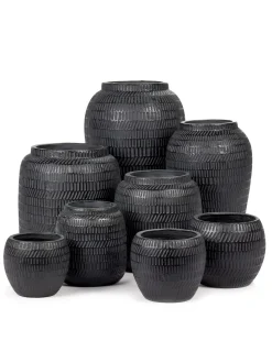 ohgreen Potten En Vazen|Black Ancient Sierpot m l15xb15x13 zwart