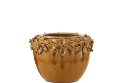 ohgreen Potten En Vazen|Bloemp bloem keramiek oker l (21x21x16cm)