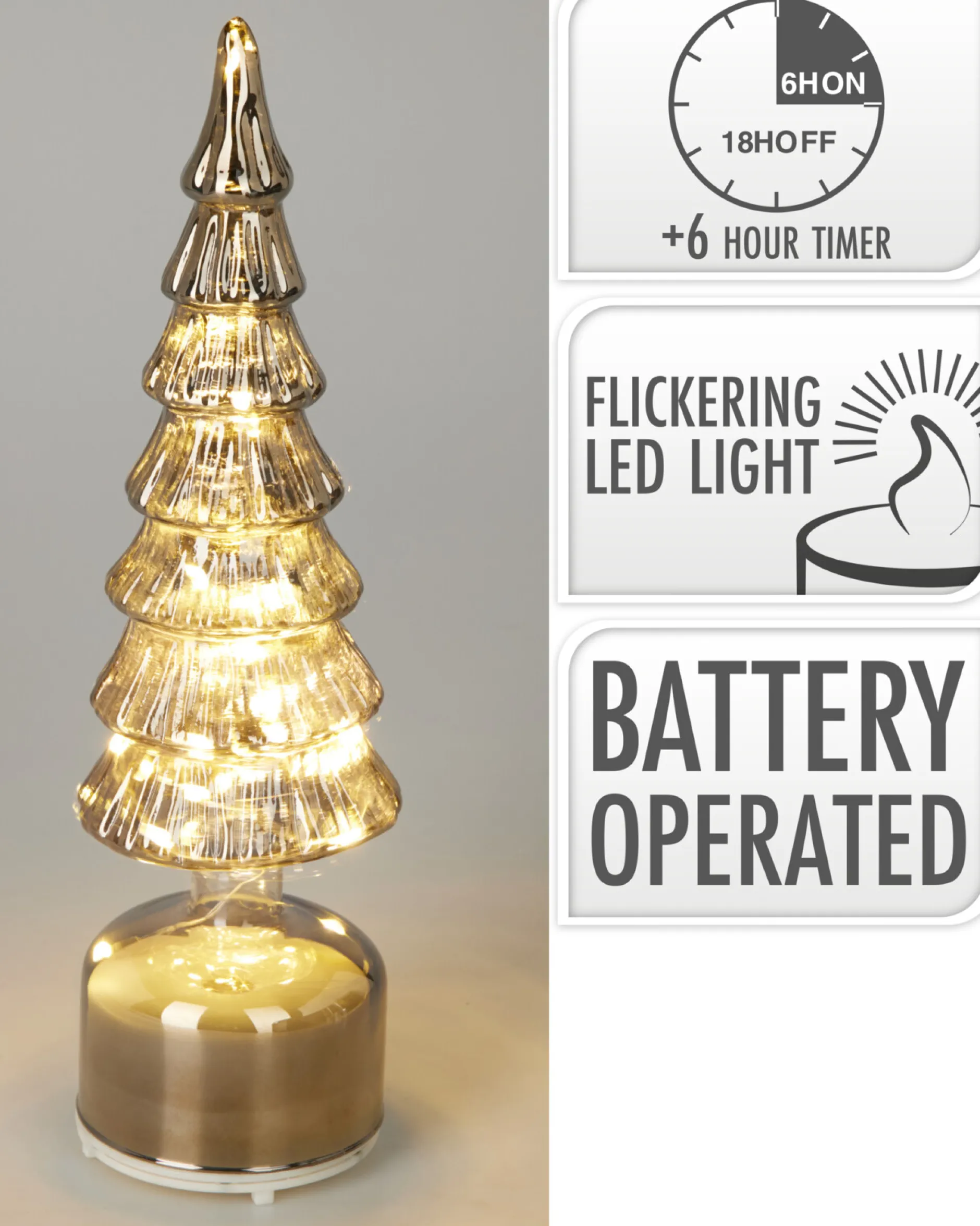 ohgreen Deco Verlichting Binnen|Boom glas led 36cm