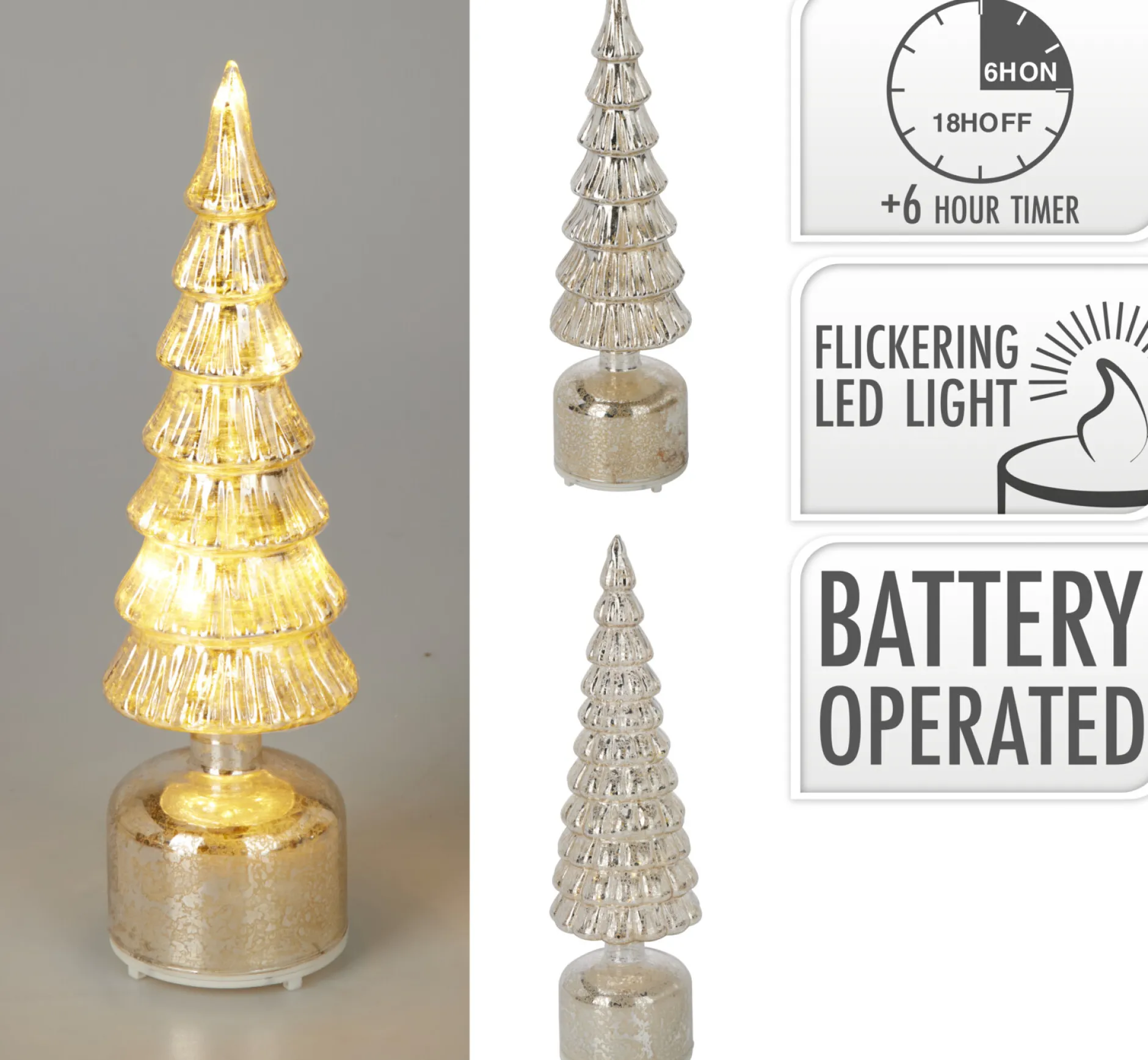 ohgreen Deco Verlichting Binnen|Boom glas led 36cm