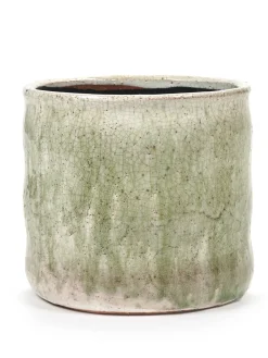 ohgreen Potten En Vazen|Craquelé Pot flame light green d17,5 h16,5 cm