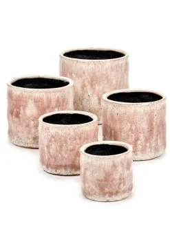 ohgreen Potten En Vazen|Craquelé Pot flame rose d10 h9 cm