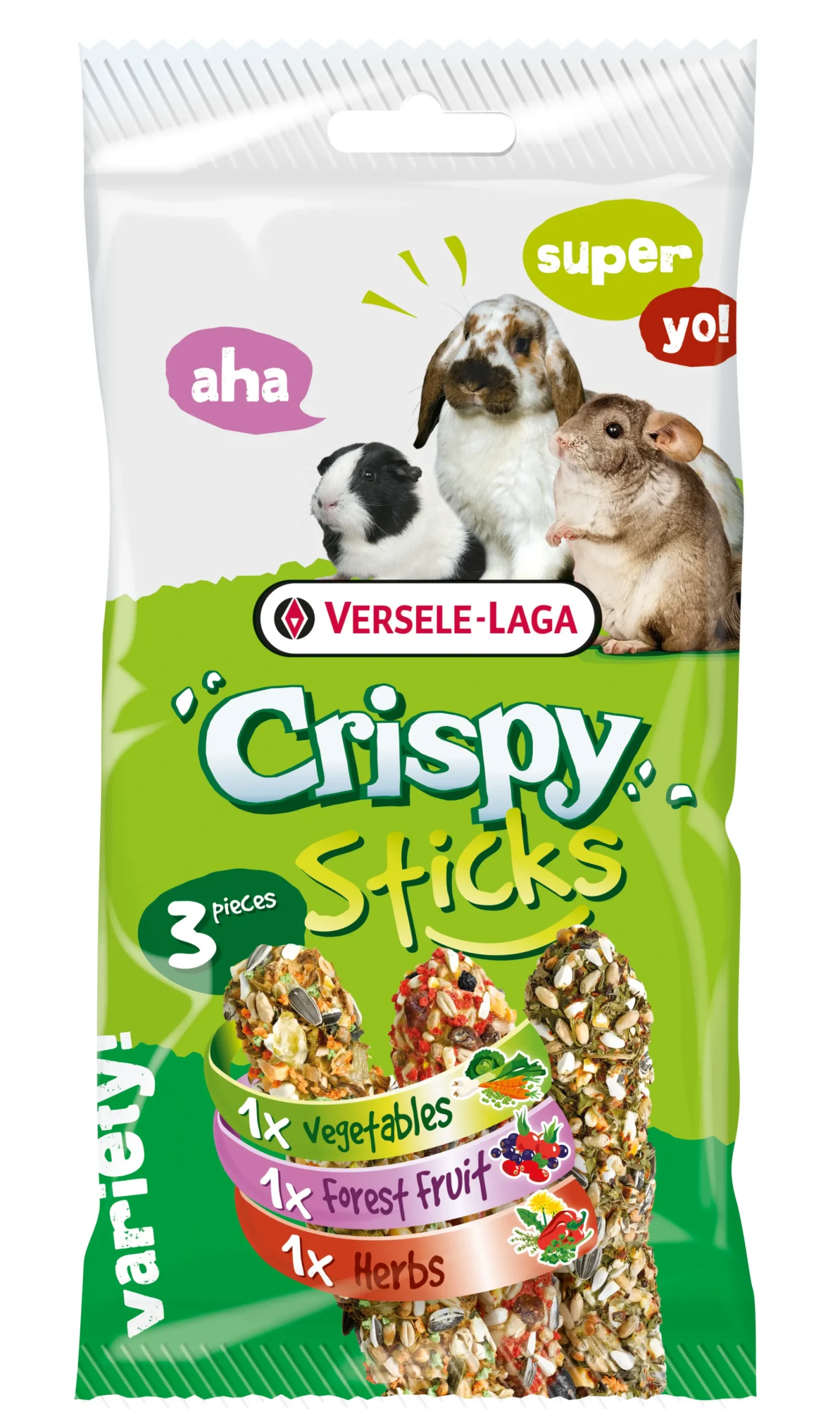 ohgreen Knaagdieren Voeding|Crispy Sticks Herbivoren Triple Variety Pack 165g