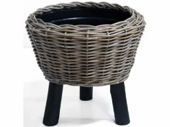 ohgreen Manden|Drypot houten poten zwart