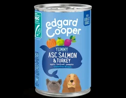 ohgreen Hond Voeding|Edgard & cooper, blik voor adult honden met zalm en kalkoen, 400g