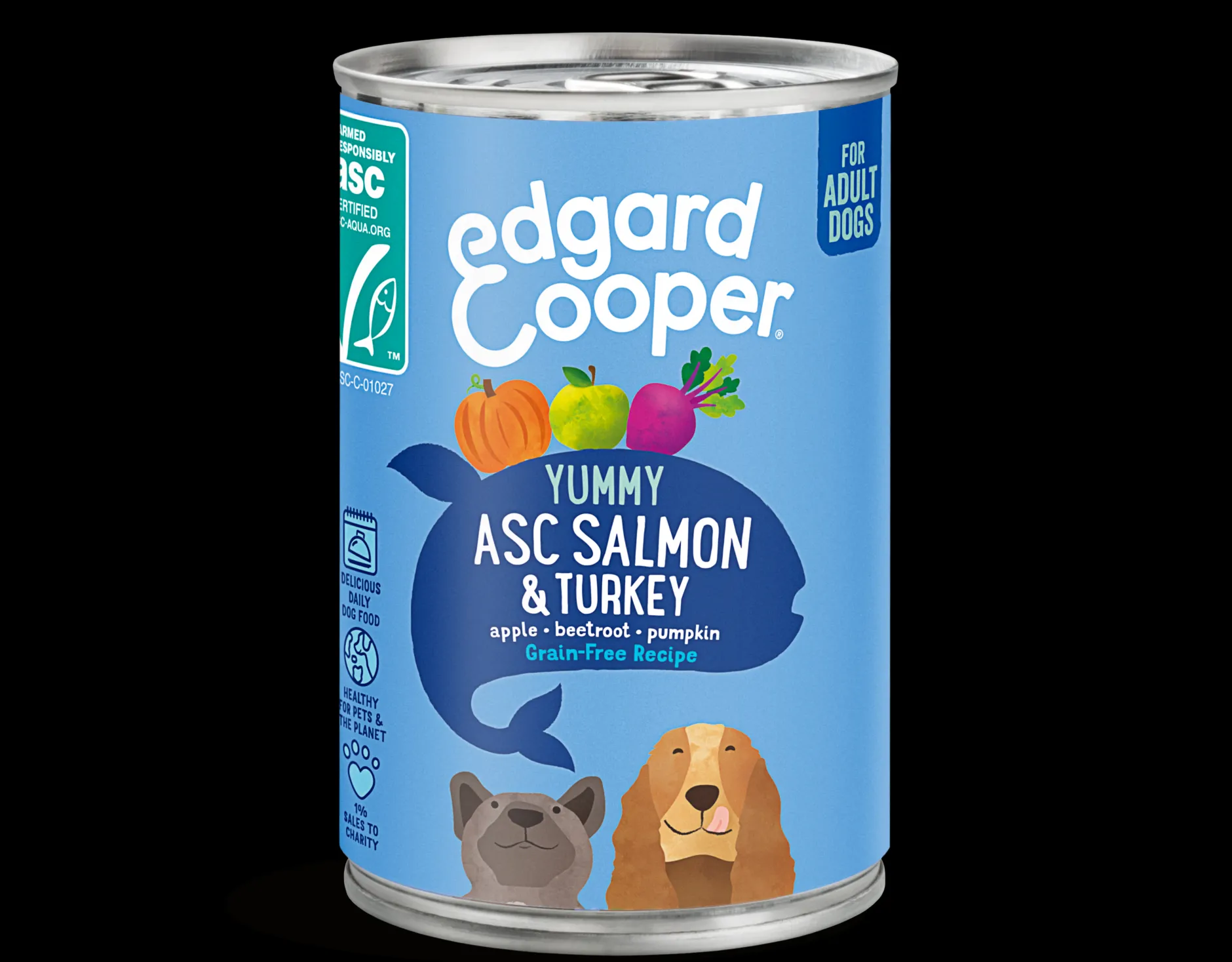 ohgreen Hond Voeding|Edgard & cooper, blik voor adult honden met zalm en kalkoen, 400g