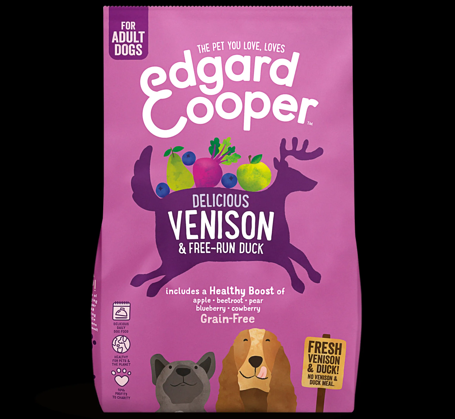 ohgreen Hond Voeding|Edgard & cooper, hondenbrokken voor adult met hert en eend, 7kg