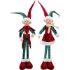 ohgreen Thema Holiday|Kerstdecoratie|Figuur elf standing 2ass bordeaux groen