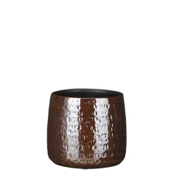 ohgreen Potten En Vazen|Floyd pot rond bruin - h17xd19cm