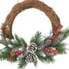 ohgreen Kerstkransen En Guirlandes Kunststof|Frosted berry grapevine wreath d41cm