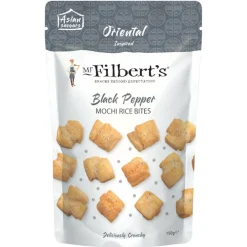 ohgreen Voeding|Gefrituurde rijstcrackers met zwarte peper smaak 150g