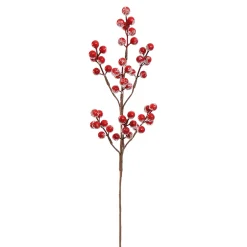 ohgreen Kerstdecoratie|Gesneeuwde bessentak 60cm rood
