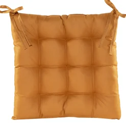 ohgreen Accessoires En Onderhoud|Gewatteerd stoelkussen oker geel 38x38cm