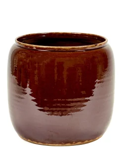 ohgreen Potten En Vazen|Glazed shades Pot costa l brown d25h26