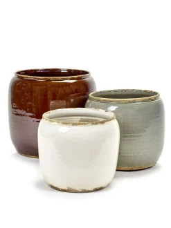 ohgreen Potten En Vazen|Glazed shades Pot costa m white d21h21