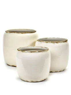ohgreen Potten En Vazen|Glazed shades Pot costa s white d18,5h19