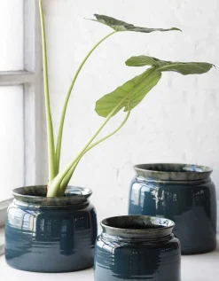 ohgreen Potten En Vazen|Glazed shades Sierpot 23x23x19 reactive blue