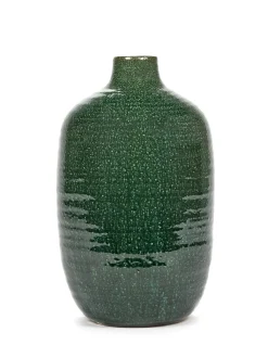 ohgreen Potten En Vazen|Glazed shades Vaas m 22,5x22,5x36,5 d.groen