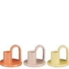 ohgreen Sfeermakers|Graca kandelaar oranje geel roze 3 assorti - h7,5xd9cm