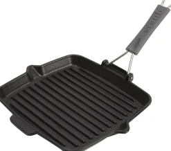 ohgreen Koken|Grillpan met inklapbare greep 24 x 24 cm zwart