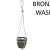 ohgreen Potten En Vazen|Hanging pot stripe bronze d15h14cm