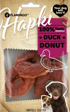 ohgreen Werelddierendag|Hond Voeding|Hapki donut met eend 4st 95gr