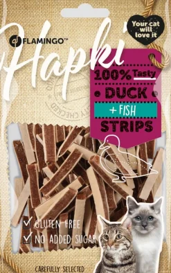 ohgreen Werelddierendag|Kat Voeding|Hapki duck & cod strips 85gr