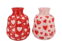 ohgreen Potten En Vazen|Heartbreaker rood/roze vaas 17x17x22