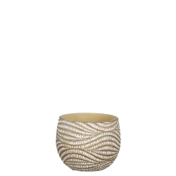 ohgreen Potten En Vazen|Hendrick pot rond creme - h11xd13,5cm
