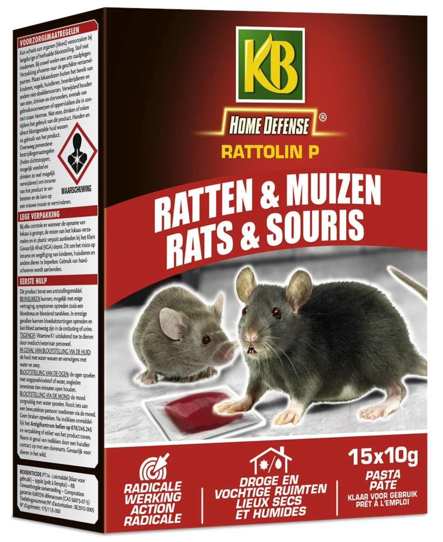 ohgreen Ongedierte|Home Defense Rattolin P pasta 15x10g