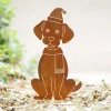 ohgreen Decoratie|Hond met sjaal en kerstmuts op basis
