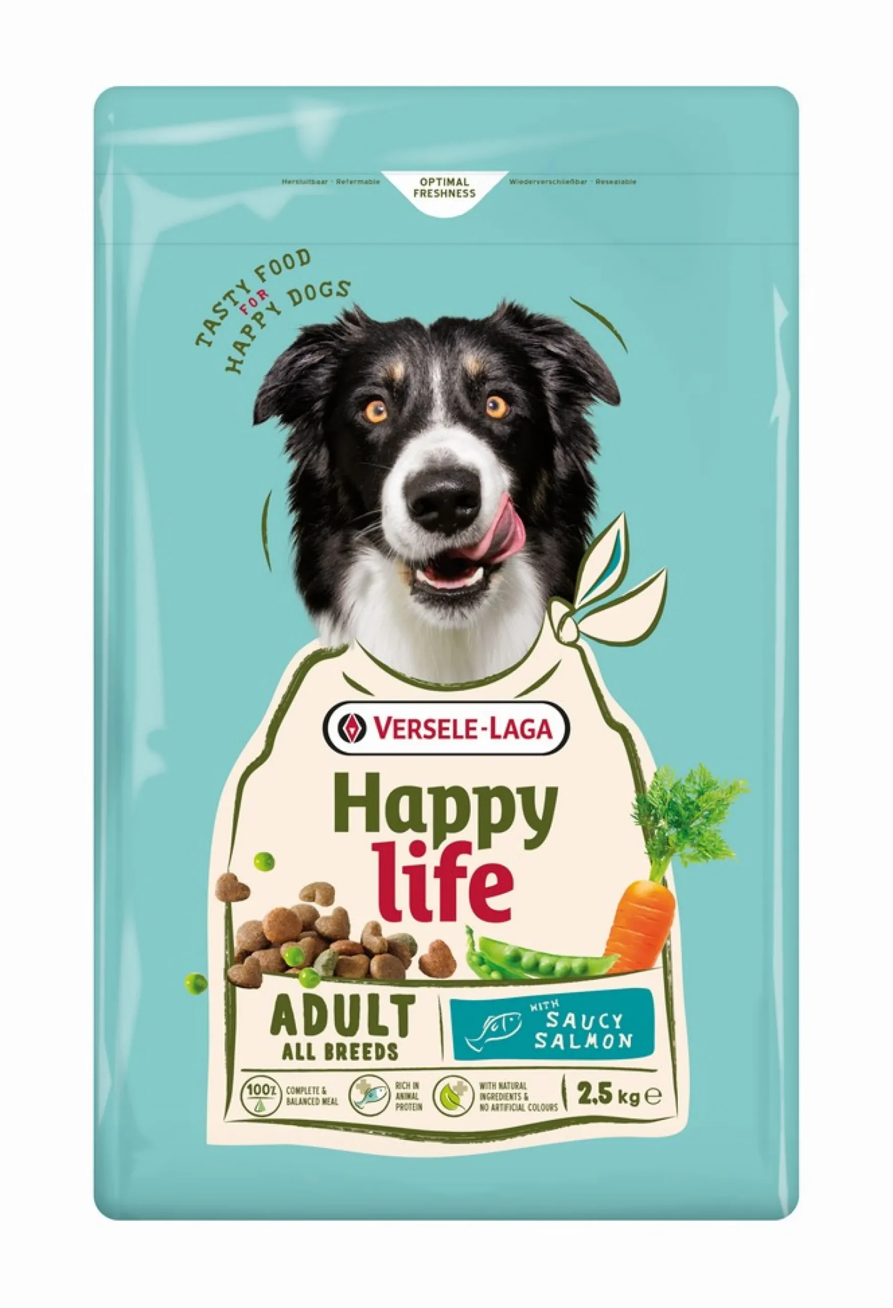 ohgreen Werelddierendag|Hond Voeding|Hondenbrokken happy life adult met zalm 2,5kg