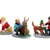 ohgreen Lemax Kerstdorpen|Hondje verkleed, set van 3