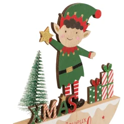 ohgreen Thema Holiday|Kerstdecoratie|Houten decoratie elf h17cm