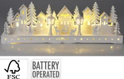 ohgreen Deco Verlichting Binnen|Houten huis met led 45cm