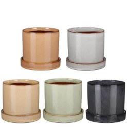 ohgreen Potten En Vazen|Inger Pot met schotel - h13,5xd15cm