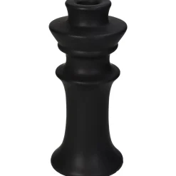 ohgreen Sfeermakers|Kandelaar fijn aardewerk zwart 8x8x18cm