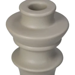 ohgreen Sfeermakers|Kandelaar fijn aardewerk beige 8x8x18cm