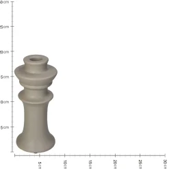 ohgreen Sfeermakers|Kandelaar fijn aardewerk beige 8x8x18cm