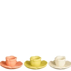 ohgreen Sfeermakers|Kandelaar oranje geel beige 3 assorti - h4xd9cm