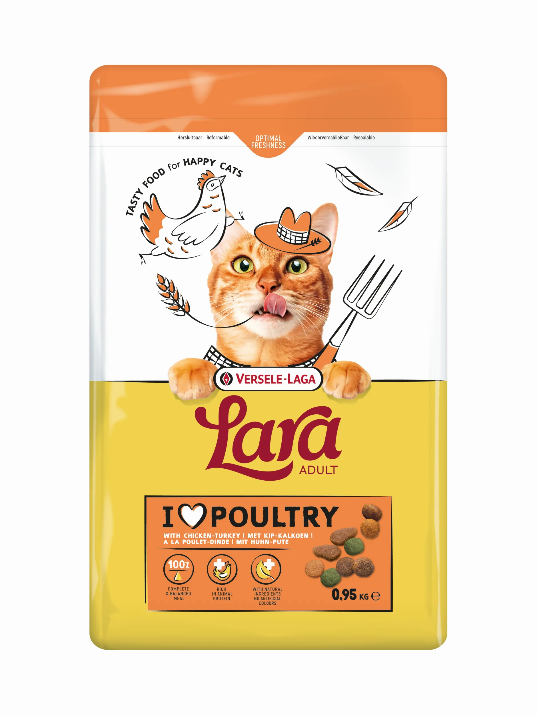ohgreen Werelddierendag|Kat Voeding|Kattenbrokken lara adult with chicken-turkey 950g