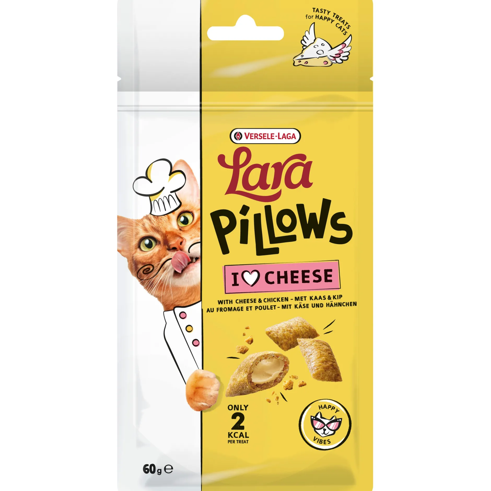 ohgreen Kat Voeding|Kattensnackslara pillows with cheese happy vibes treats 60g