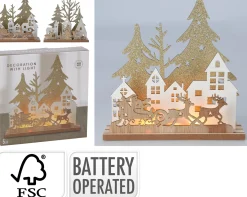 ohgreen Thema Cosy|Deco Verlichting Binnen|Kerst tafellamp 2ass 19cm