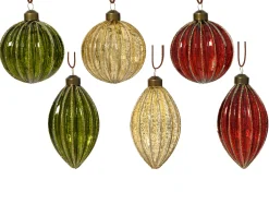 ohgreen Thema Classic|Kerstballen|Kerstbal glas lijnen glitters
